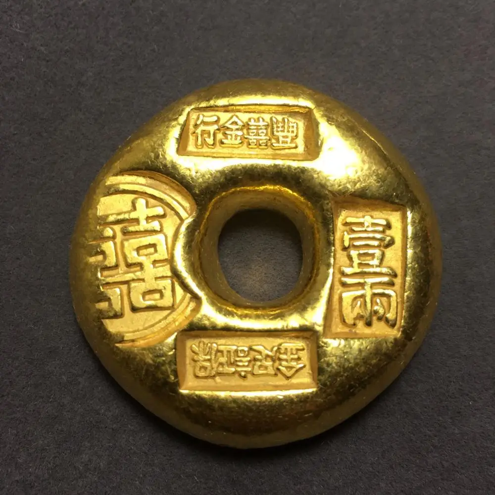 Изысканный античный медный золотой слиток (xi zi yi liang) 3 стиля