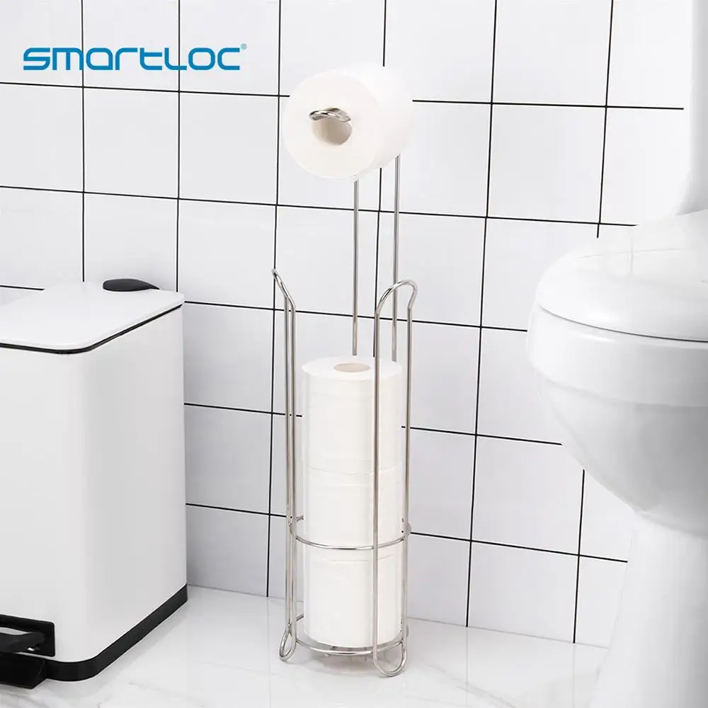 smartloc S/S Large Stand Toilet Paper Holder Tissue Roll Rack Bathroom Storage Container Bath Accessories Kitchen Organizer
