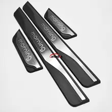 For Car Accessories Styling Kia Morning 2017 2019 Stainless Steel Door Sill Cover Protector Scuff Plate Protection Auto Sticker