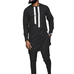 Dashiki Men's 2 Piece Suit African Long Sleeve Coats and Pant Fashion Tracksuit Bazin Ricn af21160912