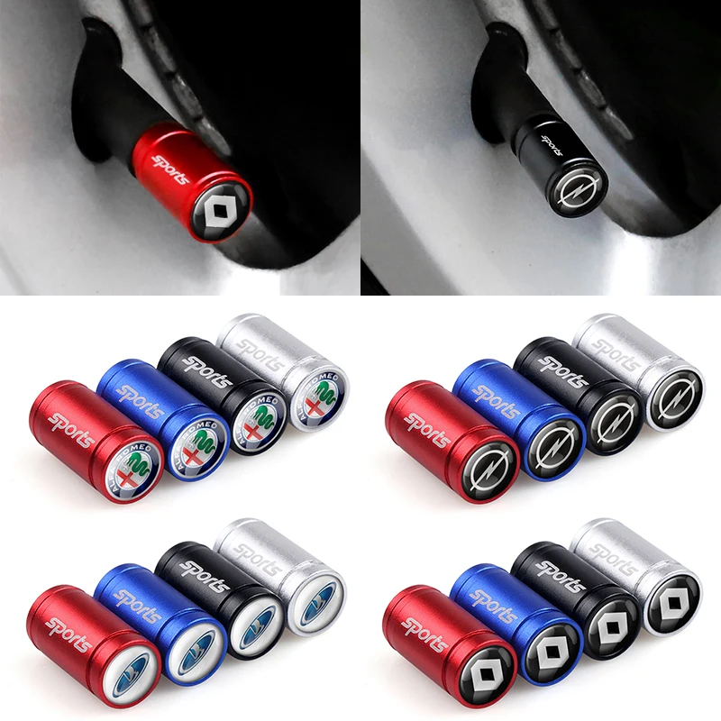 

4Pcs 4 colours Metal Sport Wheel Tire Valve Caps Case For Nissan Audi Mercedes Cadillac Ford Volvo Renault Opel BMW Accessories