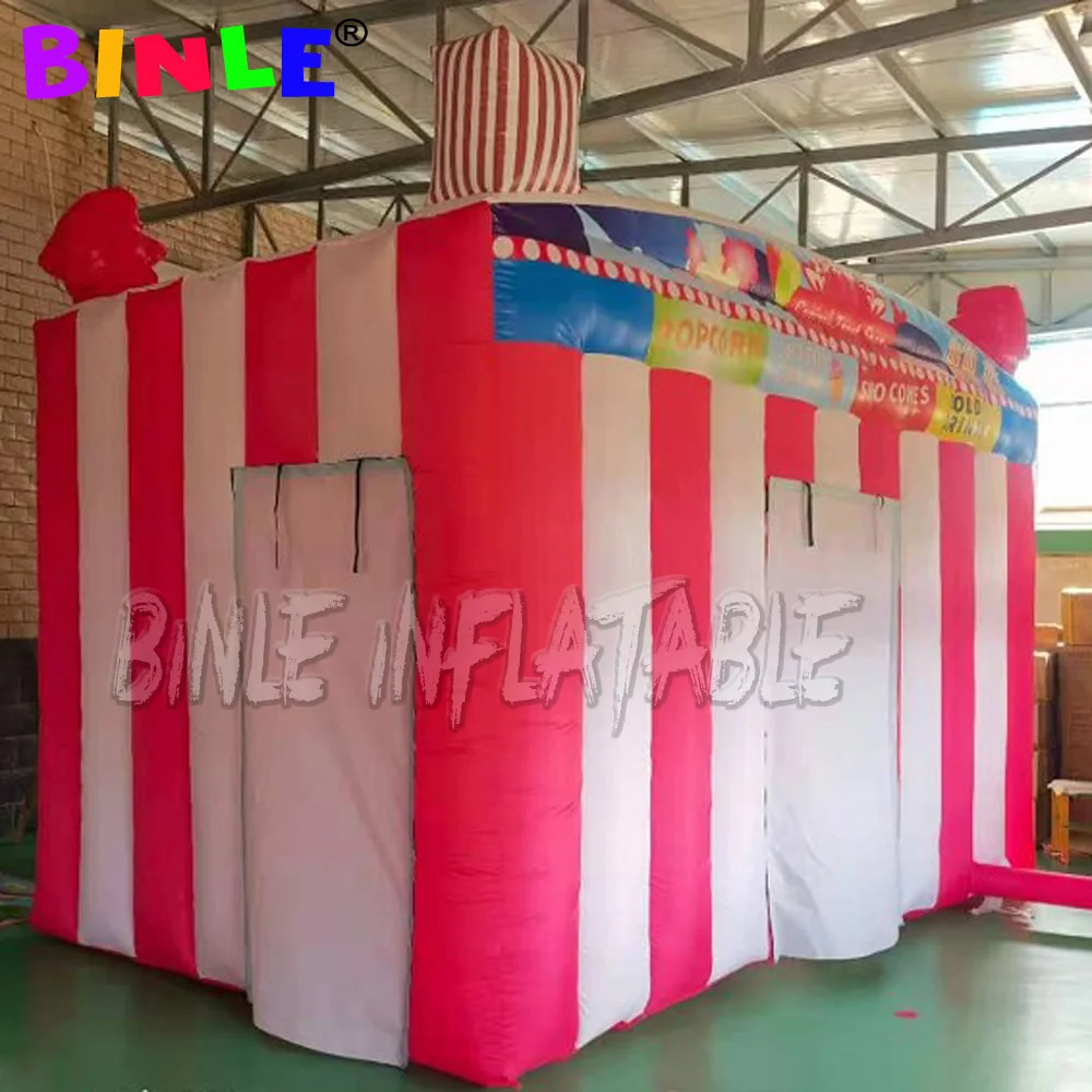 Fast food oxford pink giant inflatable carnival treat shop/ Inflatable Concession Stand/popcorn ice cream booth with blower 5