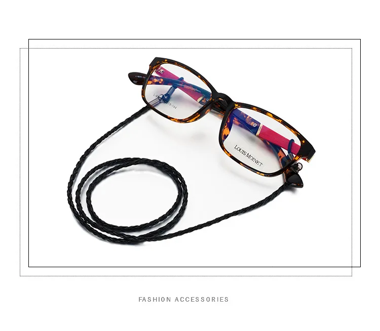 Glasses Sling Chunky Nonskid Chain Anti-slip Rope Outdoor Sports Glasses Cord Weave Linen Flower Color [Linen Flower Color Rope]