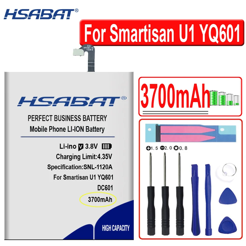 Аккумулятор HSABAT 3700 мАч для Smartisan U1 YQ601 YQ603 YQ605 YQ607 DC601 | Мобильные телефоны и