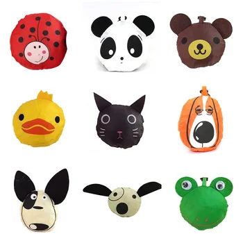 

New Type Cartoon Animals Cute Travel Foldable Handbag Grocery Tote Storage Reusable Recycle Shopping Bags High Quality Wholesale