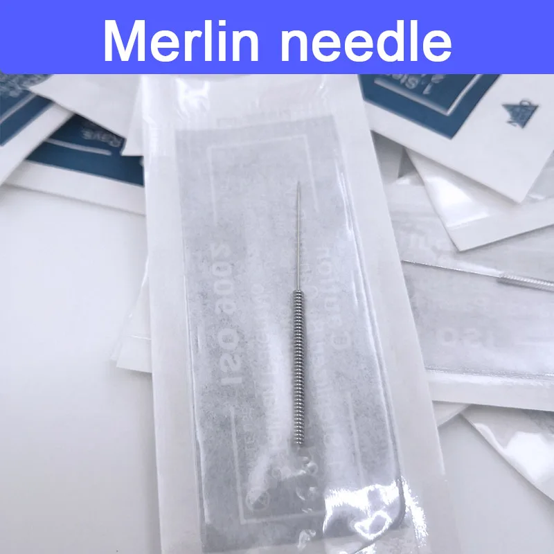 100 шт Оригинальные Иглы для татуировки Merlin 1 зубец для 3D перманентного макияжа иглы для бровей стерилизация губ машины для татуировки Merlin