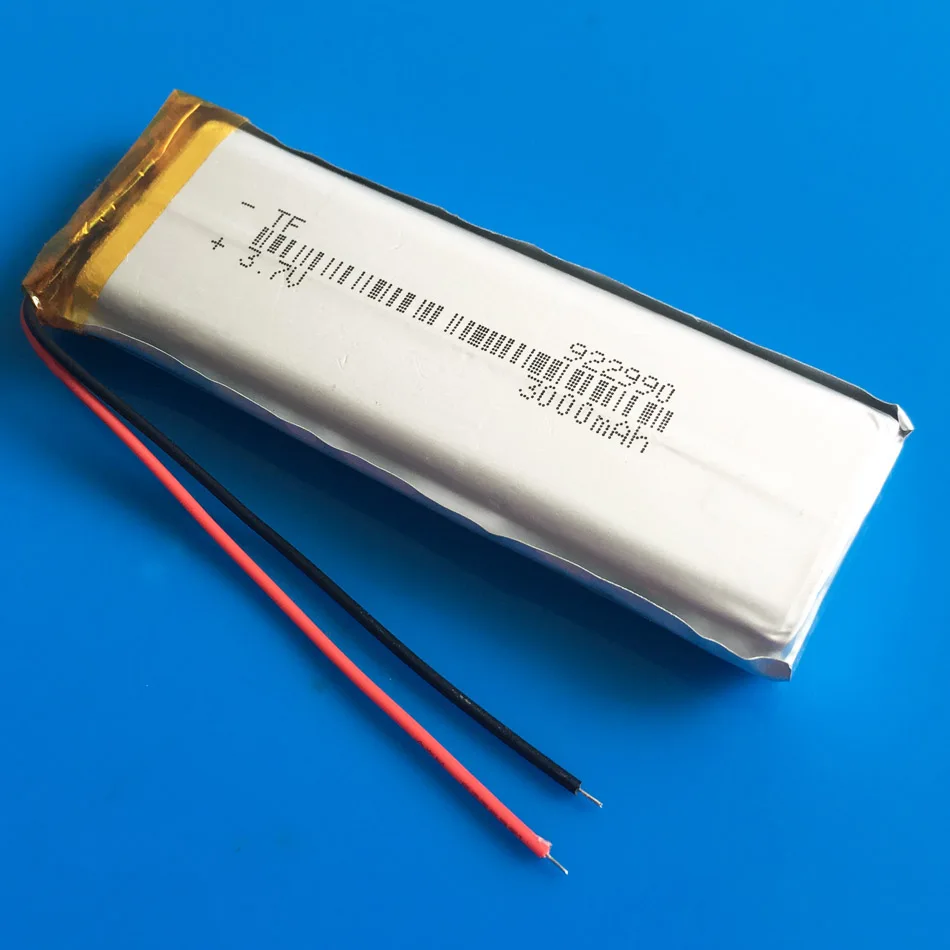 

3.7V 3000mAh lithium polymer lipo rechargeable battery 922990 for GPS DVD PDA PAD power bank Tablet PC e-book camera tablet