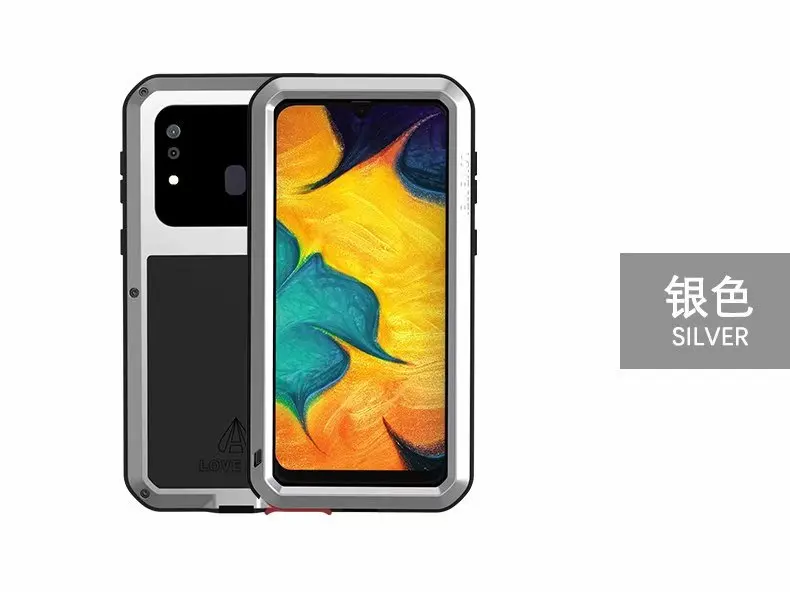 LOVE MEI для samsung Galaxy A20 A30 чехол для телефона противоударный пыленепроницаемый мобильный корпус металлическая алюминиевая защита+ Gorilla glass
