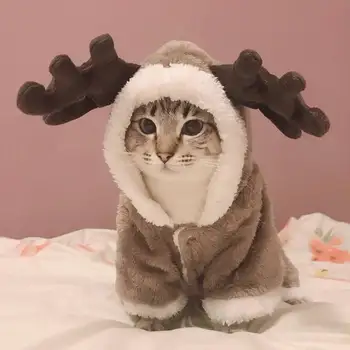 

Cute Winter Cat Clothes Warm Fleece Pet Costume For Small Cats Jumpsuits Cloth