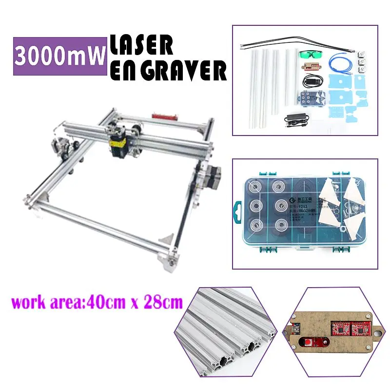 

3000MW Mini Desktop DIY High Precision Laser Engraver Print Marking Cutting Engraving Machine Laser Cutting Machine