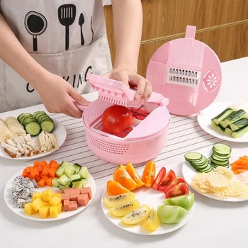 

Vegetable Chopper Cutter Spiralizer 12 in 1 Multi-function Easy Food Slicer Dicer Manual Mandoline Cheese Onion Chopper Dropship