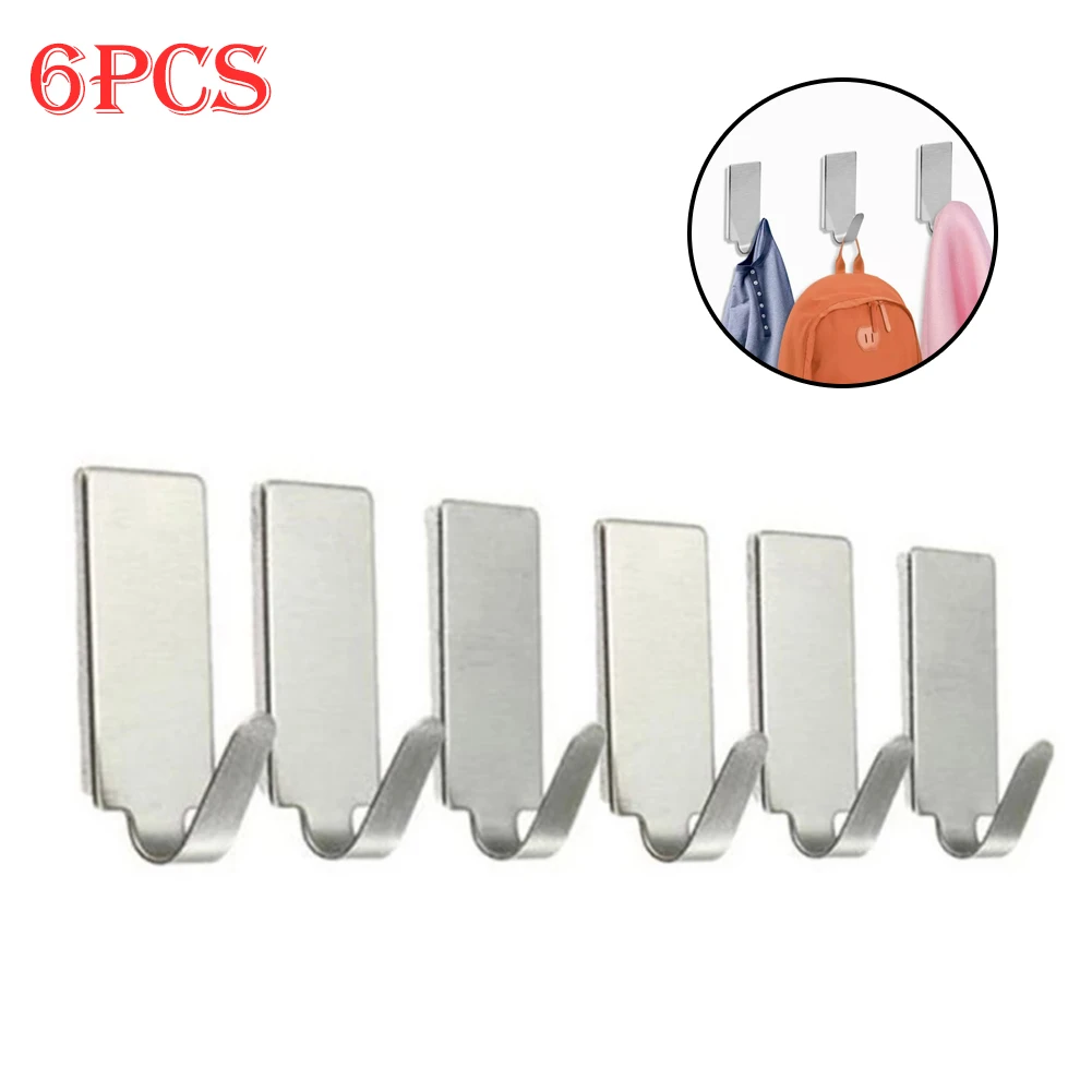 6Pcs PVC Strong Hooks Adhesive Nails Wall Poster Seamless Wall Hook