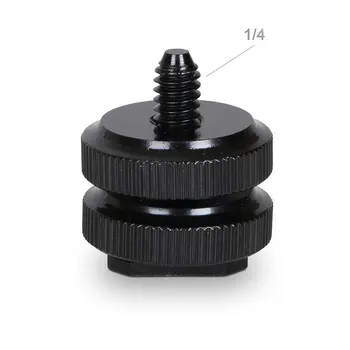 

Durable 1/4'' Tripod Screw Adapter Metal Silver Parts Mount DSLR Photography Screw Mounta dual nuts for Camera Flash Tripod Mic