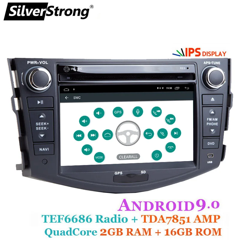 Sale SilverStrong 2din IPS DSP Car Android9.0 Car DVD Player for Toyota Rav4 RAV 4 Audio Video Auto Stereo GPS Navigation Radio DAB+ 2