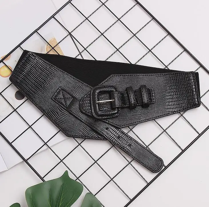 Женские Подиумные модные эластичные пояса из искусственной кожи Женские винтажные платья Корсеты Пояс Ремни украшения широкий пояс R2171