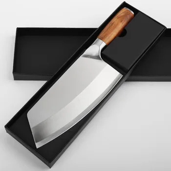 

Chinese Cleaver Kitchen Knife Stainless Steel Full tang Handmade Chopper Butcher Meat Vegetable Cutting Slicing Knife Gift Box