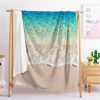 

2020 beautiful beach export Custom blankets Large and small size throw blanket tapestry sleeping blanket soft flannel beddin