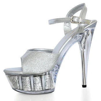 

Platform Sandals Glitter Women Summer Shoes Clear High Heels Transparent Sexy Crystal Sandals Stiletto Stripper Ladies Shoes