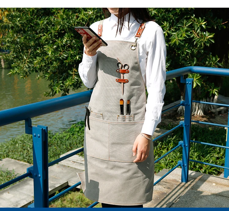 Корейская мода холст бариста фартук молоко чай торт Парикмахерская китайский ресторан комбинезоны