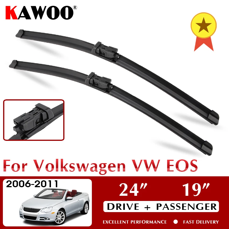 Kawoo Car Wiper Blade For Volkswagen Eos 24" + 19" Front Wipers Blades