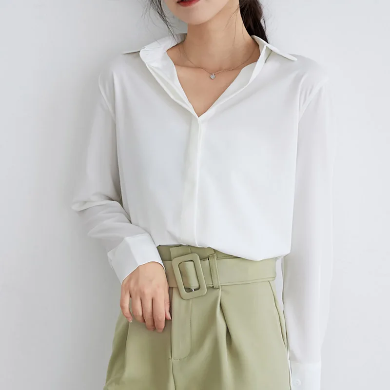 Korean Chiffon Shirts Women Solid Blouse Shirt Plus Size Blusas Mujer De Moda 2020 Woman Long Sleeve Blouse Shirts Camisas Mujer
