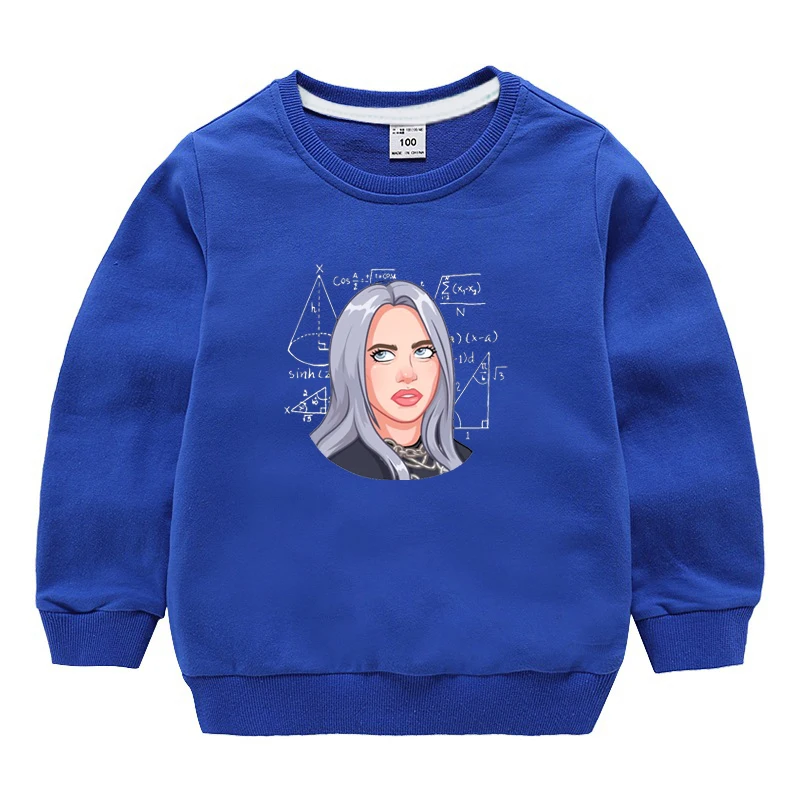 Свитшоты Billie Eilish Mathematics Pun с рисунком для девочек; худи для маленьких мальчиков; свитер для малышей с круглым вырезом и длинными рукавами