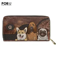 

FORUDESIGN Women's Wallet Leather Pet Printed Long Zipper Cute Dog Coin Purse For Teen Girls High Quality Ladies Pu Handbag