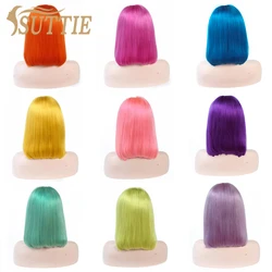 Suttie Colored  Lace Frontal Bob Wigs HD Transparent Human Hair 13x4 Pink Blue Green Orande Grey Color Straight Hair For Women