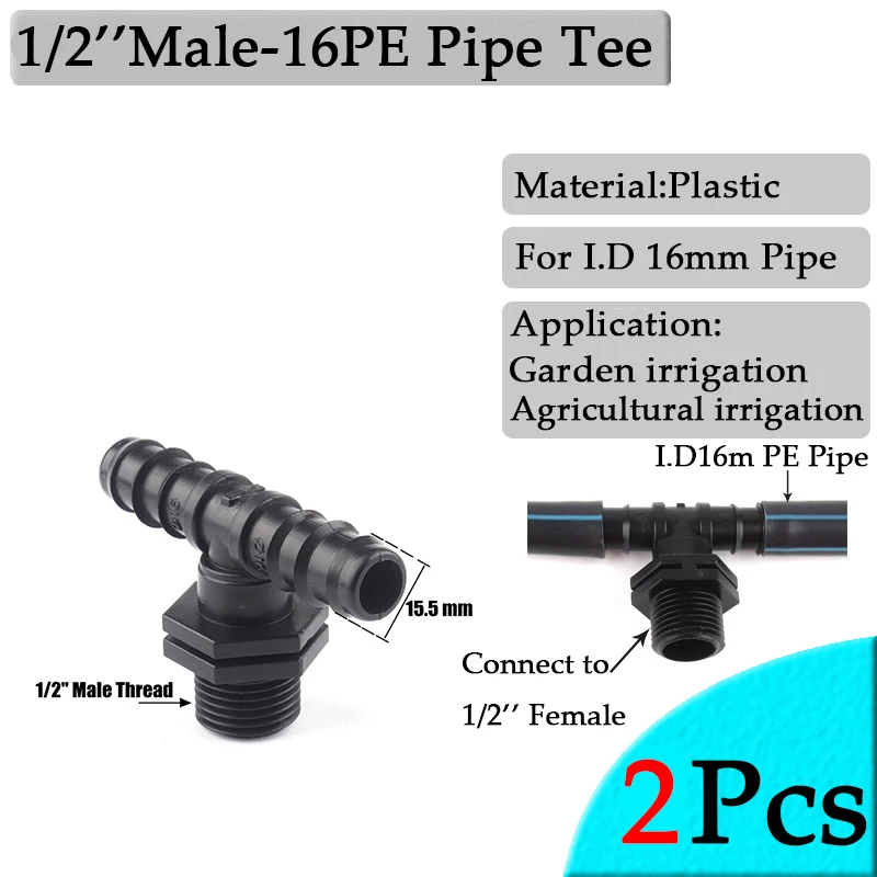 Gomito per irrigazione a goccia 16mm nero. 20 unità