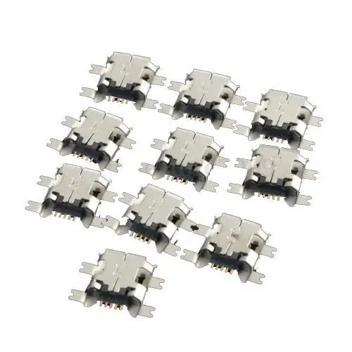 10 шт. Micro USB Type B гнездовой 5Pin разъем 4 ножки SMT SMD для пайки|Соединители| |