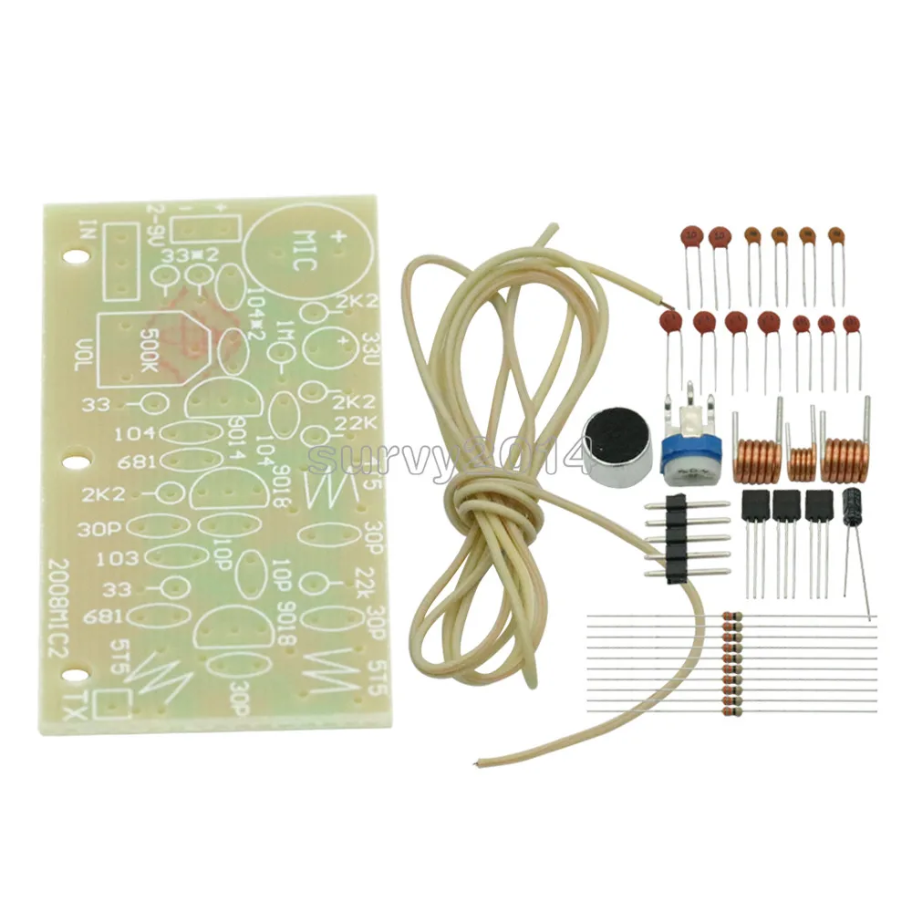 DC 1,5 V-9 V FM беспроводной микрофон DIY Kit Комплектующие для самостоятельной сборки для электронная обучающая Наборы 80 МГц-108 МГц