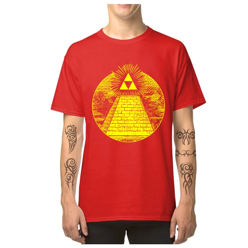  cosie Tops Shirt Latest Short Sleeve Man T-Shirt TpicOriginaltitle Normal Summer T Shirt O Neck Drop Shipping Tri-Force_of_Providence_7085 red