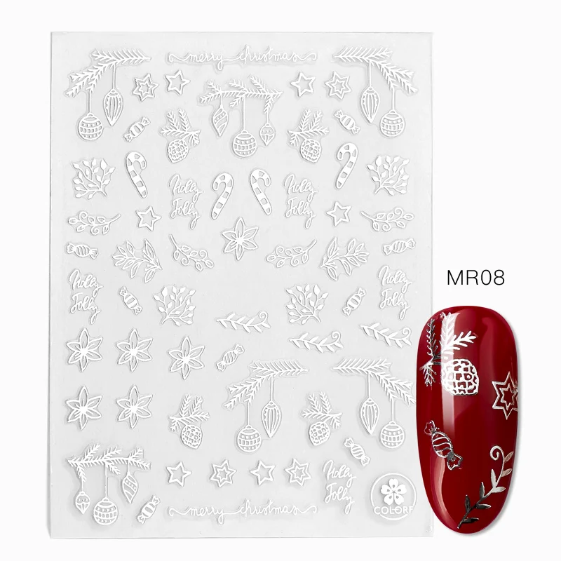 1 лист светящиеся стикеры 3D на ногти Nail Art Типсы украшения ногтей Обертывания смешанные наклейки для дизайна ногтей DIY Декор Маникюр - Цвет: Q03803