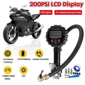 

Tire Pressure Gauge Digital Tire Tester 200PSI LCD Display Air-Pressure Manometer Quick Connect Coupler for Car Truck Motorcycle