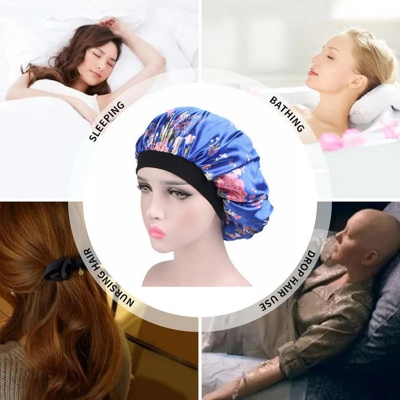 Hair Satin Bonnet For Sleeping Shower 