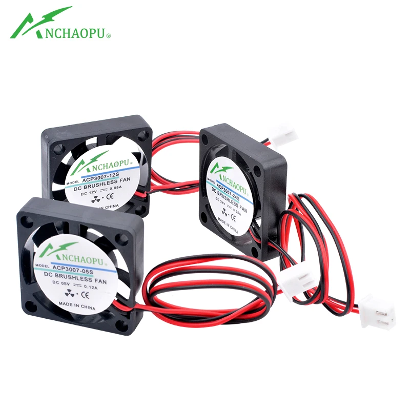 Acp3007 Ventola 3Cm 30Mm 30X30X7Mm Dc5V 12V 24V 2Pin Ventola Di Raffreddamento Ultrasottile In Miniatura Per Router Stampante 3D