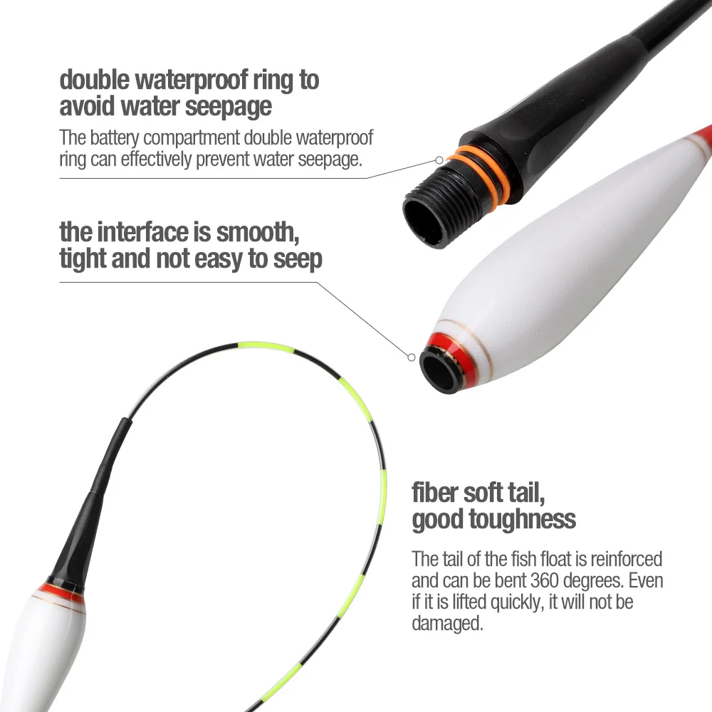 DONQL умный светящийся поплавок для рыбалки, электронное светящееся плавающее рыболовное оборудование, рыболовные снасти, поплавок, поплавок, меняющий цвет+ 2 батареи