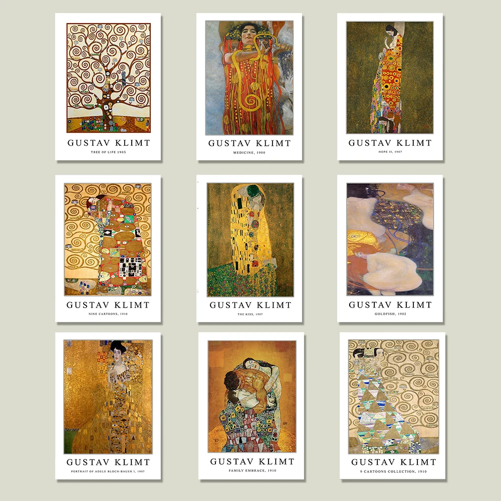 Винтажный постер Gustav Klimt Новое искусство абстрактный Египетский женский Принт