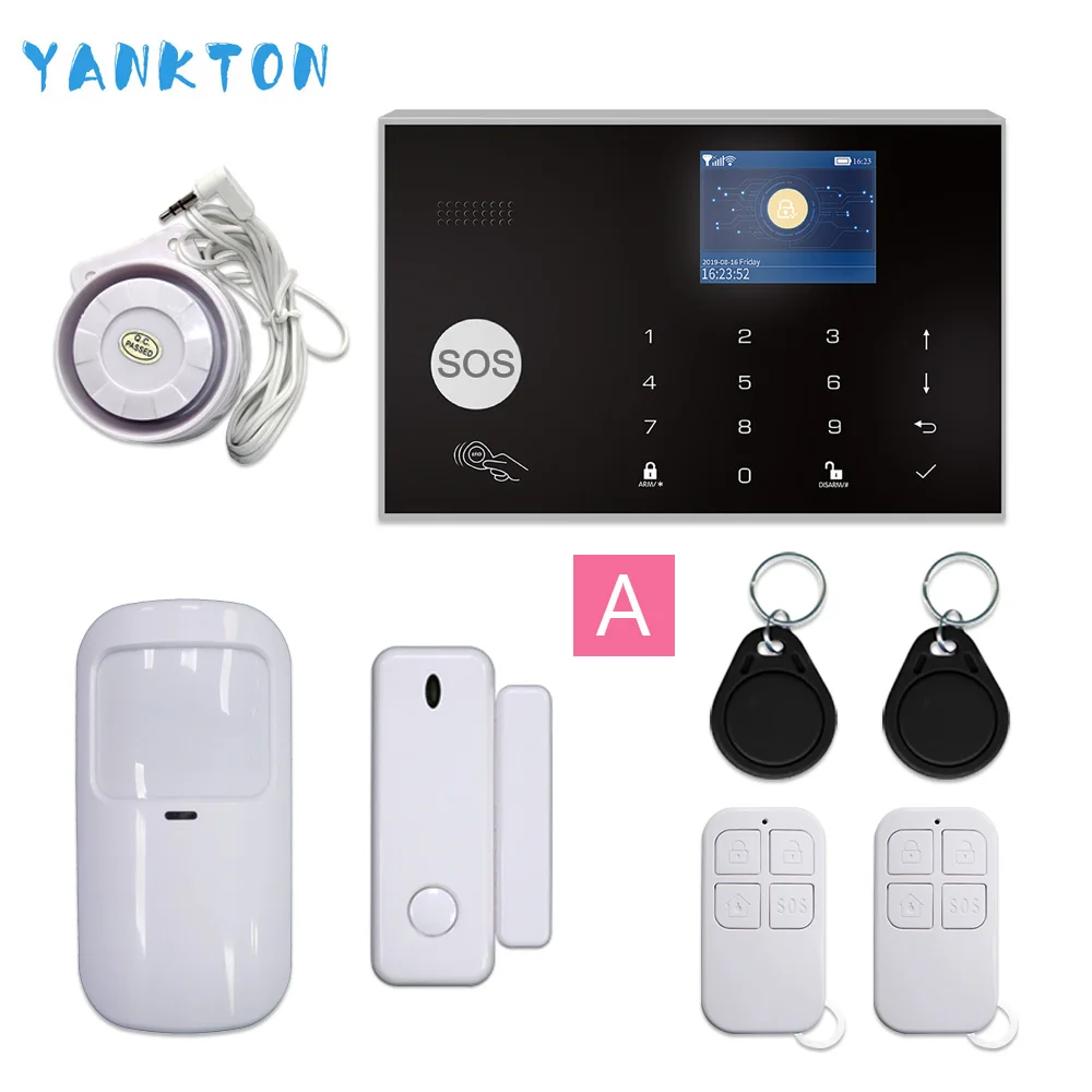 YK-033-2G-G30-A Tuya GSM 3g 4G wifi домашняя охранная сигнализация Беспроводная 433 МГц 11 языков Поддержка Android и iOS приложение дистанционное управление - Цвет: YK-033-2G-G30-A