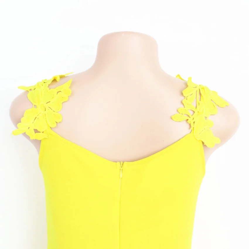 Women Summer Sexy Jumpsuits Yellow Overall Sleeveless Deep V Neck with Embroidery Slim Bodysuit Drop Shipping 2020 Plus Size XXL Women Summer Sexy Jumpsuits Yellow Overall Sleeveless Deep V Neck with Embroidery Slim Bodysuit Drop Shipping 2020 Plus Size XXL