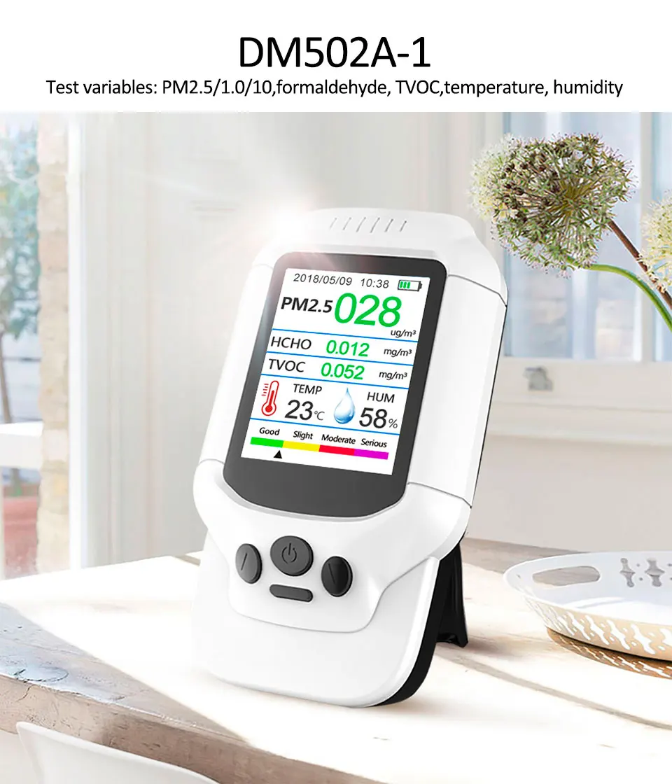 Gas Analyzer HCHO Air Quality Meter for Indoor One-Button Setting High Accuracy Formaldehyde Tester Formaldehyde Meter