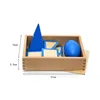 Wooden Montessori Geometry Set Toys Math Games Toys  Large 3D Shapes Geometric Solids Blocks Kids Preschool Learning Toys Gifts 6
