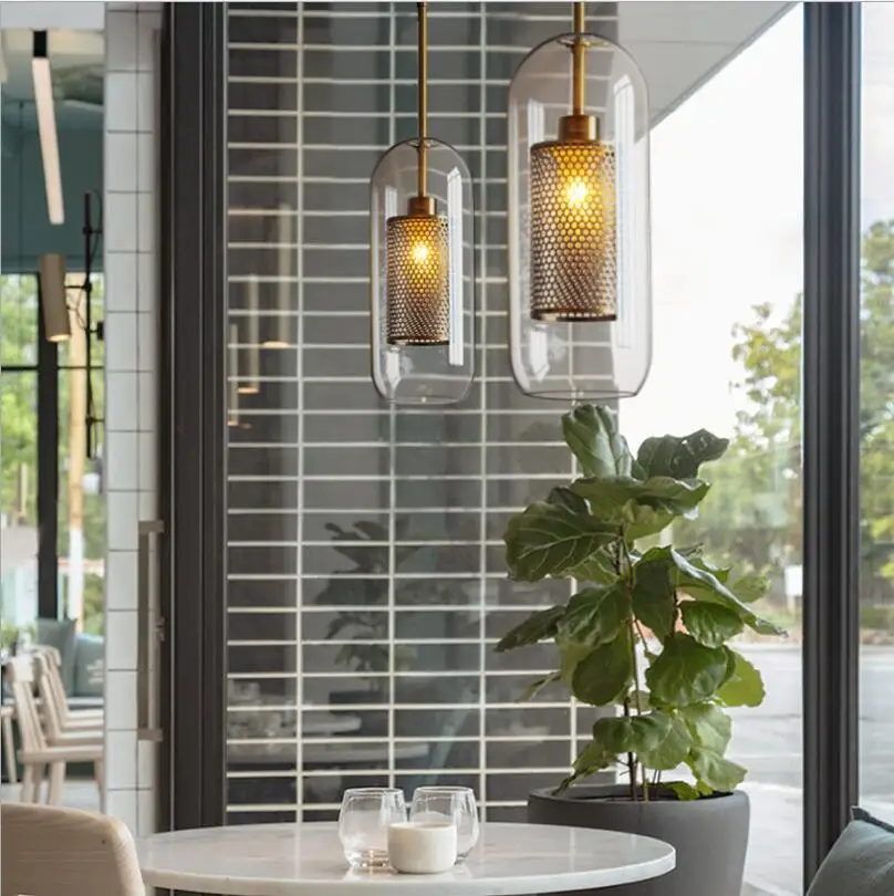 Современный Стеклянный светодиодный подвесной светильник освещение для кухни