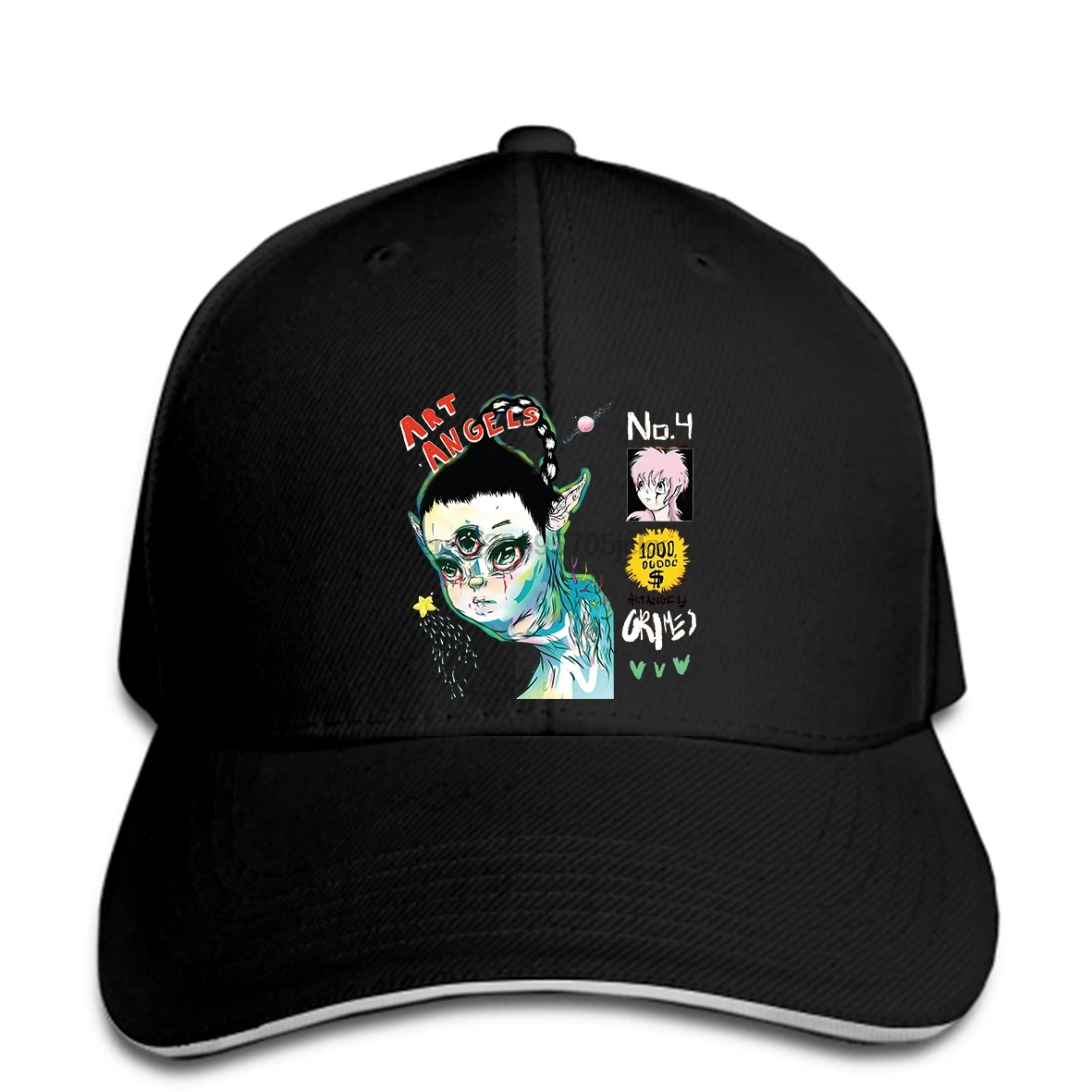 Забавная Мужская Бейсболка, белая бейсболка, бейсболка, черная, художественная, ангелы Граймс, альбом, логотип, черная, юморная бейсболка, кепка, остроконечная