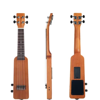 

SEWS-Electric Ukulele Creative 21Inch Solid Wood Okoume Electric Ukulele Ukelele Uke with 3.5mm and 6.35mm Outputs Including Car