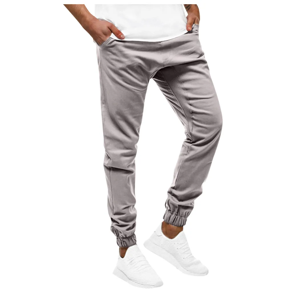 Feitong pantalon homme спортивные брюки мужские повседневные Черные Фитнес Бодибилдинг Карманы Кожа полная длина спортивные брюки