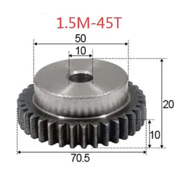 2 шт./лот 1,5 М-45 Прорезыватели внутреннее отверстие: 10 мм Boss gear Spur gear 0,41 г