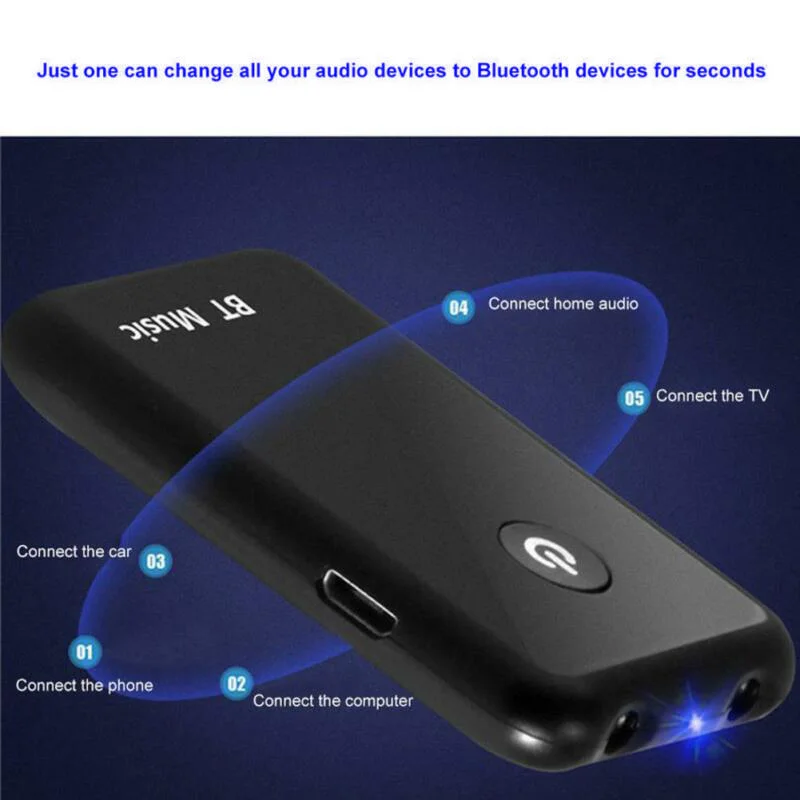 Домашний 2в1 Bluetooth V4.2 беспроводной аудио передатчик fm-приемник 3,5 мм адаптер