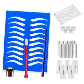 

Eyebrow Permanent Makeup Kit Red Tattoo Pen Practice Skin Pigment Cup Holder