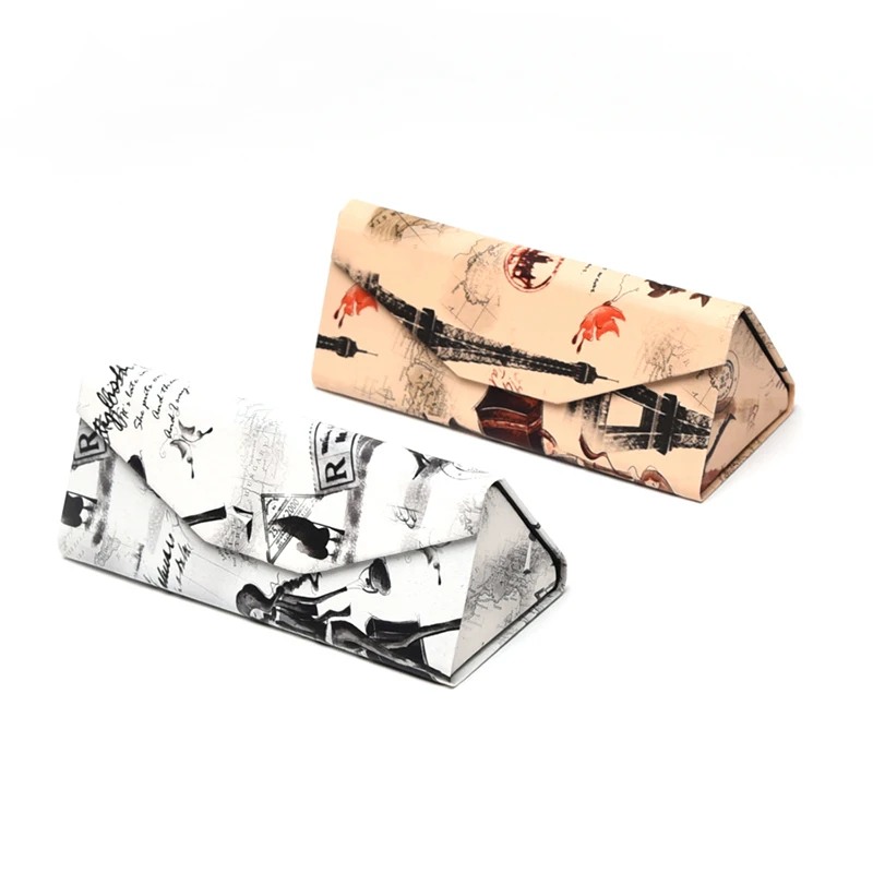 Mimiyou Eiffel Tower PU Spectacle Cases for Eyeglasses Fashion Folding Sunglasses Box Bag Portable Triangle Eyewear Protector | Аксессуары